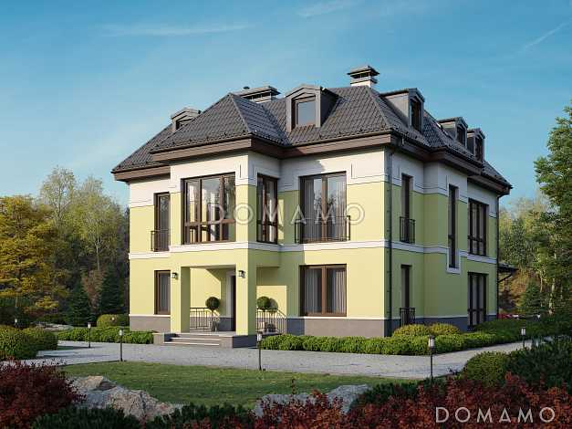 Проект трехэтажного загородного дома из кирпича