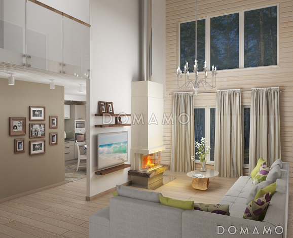 Проект небольшого каркасного дома со вторым светом