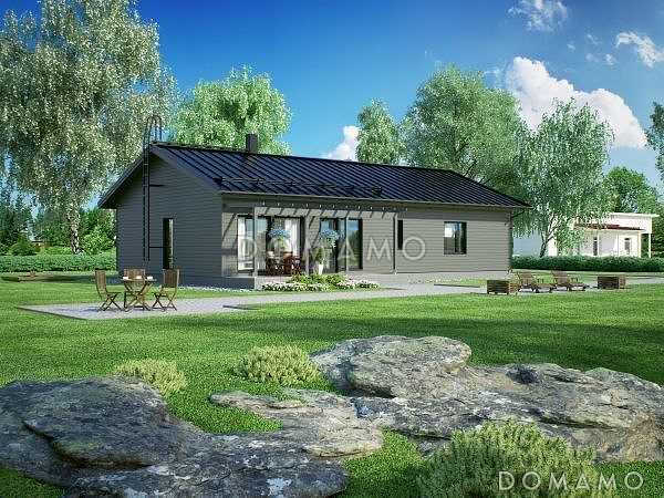 Проект функционального каркасного дома с сауной