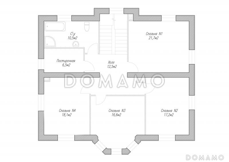 Проект дома в классическом стиле с гаражом / План 2 этажа
