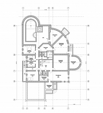 Проект просторного коттеджа в стиле модерн с бассейном и гаражом / План цокольного этажа