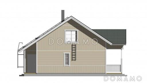 Проект каркасного дома с мансардой и санузлом / Фасад 4