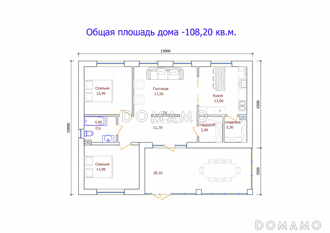 Проект 309 / План 1 этажа