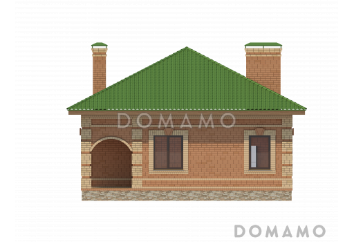 Проект компактного одноэтажного дома / Фасад 4