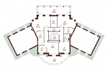 Проект дома с колоннами и балконом / План 2 этажа