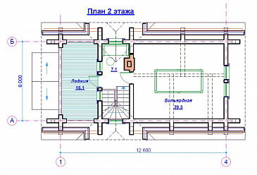 Проект бани со свайным фундаментом / План мансардного этажа