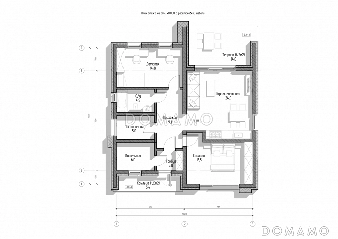 Дом за 100 дней  / План 1 этажа