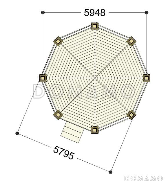 Проект небольшой беседки / План 1 этажа
