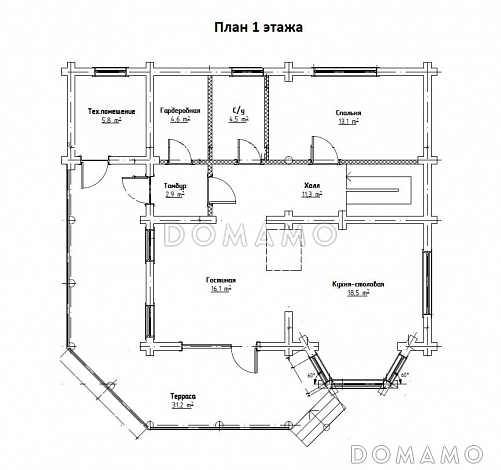 Ладога / План 1 этажа