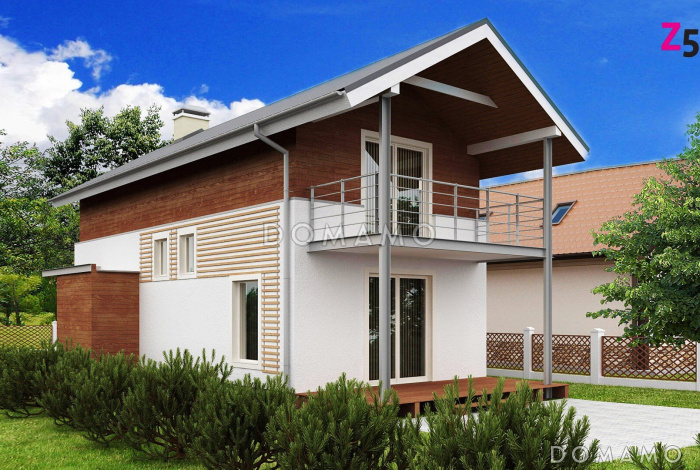 Проект компактного двухэтажного дома из кирпича для строительства на очень узком участке