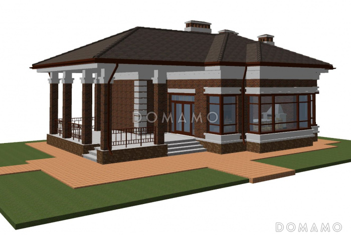 Проект бани с крытой террасой