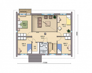 Проект каркасного дома с сауной до 200 м.кв / План 2 этажа