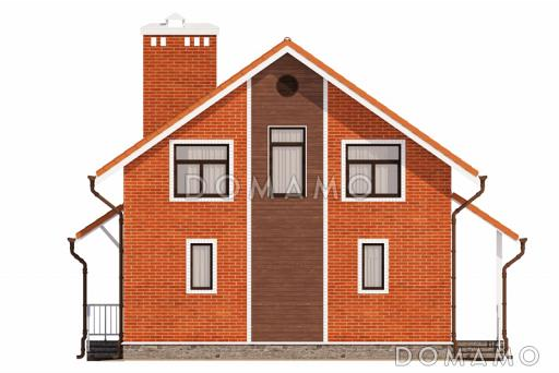 Проект компактного дома из пеноблоков с мансардой / Фасад 4