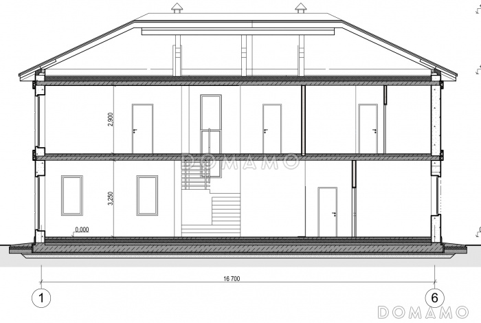 Проект загородного дома с террасой, кладовой в кухне, балконом, детскими комнатами и кабинетом