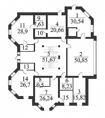 Проект двухэтажного дома из кирпича с комнатой для прислуги / План 2 этажа