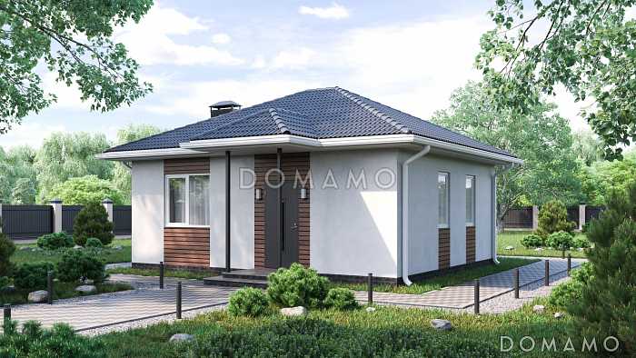 Проект одноэтажного компактного дома в современном стиле