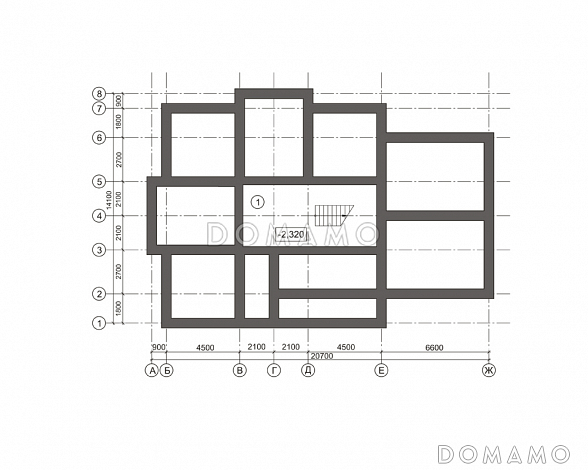 Проект загородного дома с лепниной на фасаде / План цокольного этажа