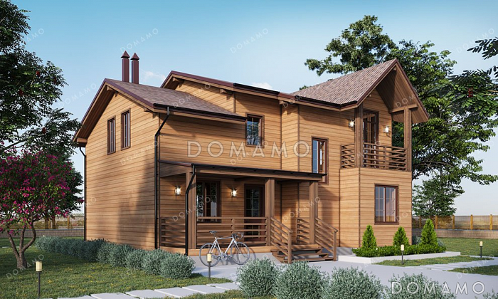 Проект дома с мансардой и верандой