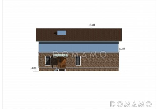 Проект двухэтажного коттеджа с гаражом / Фасад 3