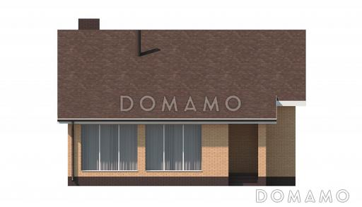 Проект загородного дома с верандой, изолированной кухней, санузлом с окном / Фасад 2