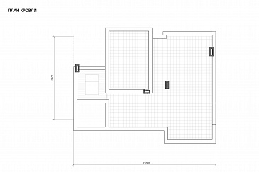 Проект современного дома с цокольным этажом, плоской кровлей, террасой с барбекю / План кровли