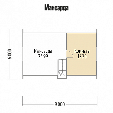 Проект каркасного дома с туалетом / План мансардного этажа