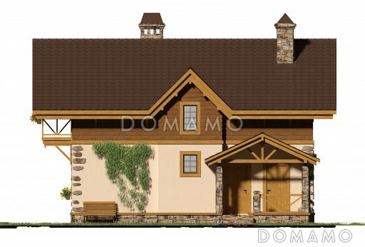 Проект коттеджа из газобетона в стиле шале / Фасад 2