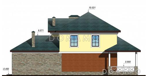 Проект двухэтажного дома с сауной и бассейном / Фасад 1