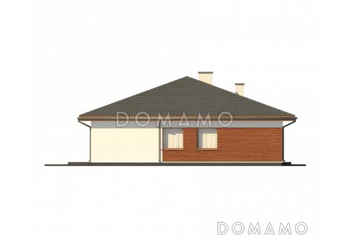Проект одноэтажного дома из газобетона с тремя спальнями и кабинетом / Фасад 2