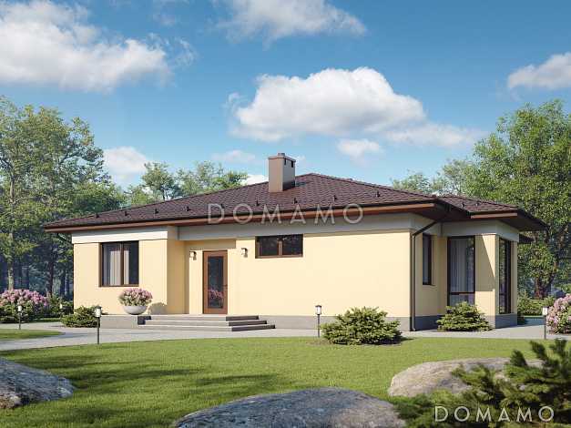 Проект одноэтажного газобетонного загородного дома