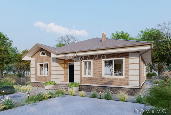 Проект одноэтажного дома из газобетона для небольшой семьи