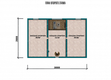 Проект большого одноэтажного дома с мансардой и гаражом на два автомобиля / План мансардного этажа