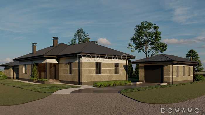 Проект кирпичного гаража на одно машиноместо с боковым выходом