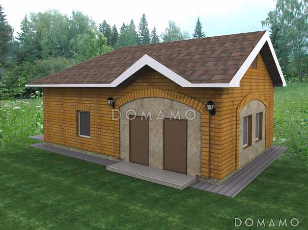 Проект гаража на 2 автомашины и мастерская