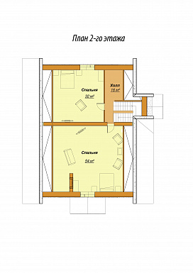 Проект одноэтажного дома с цокольным и мансардным этажами / План мансардного этажа