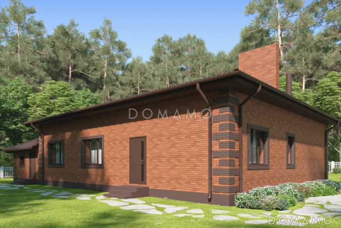 Проект дома с гаражом, хозпомещением, кухней-столовой с выходом во двор