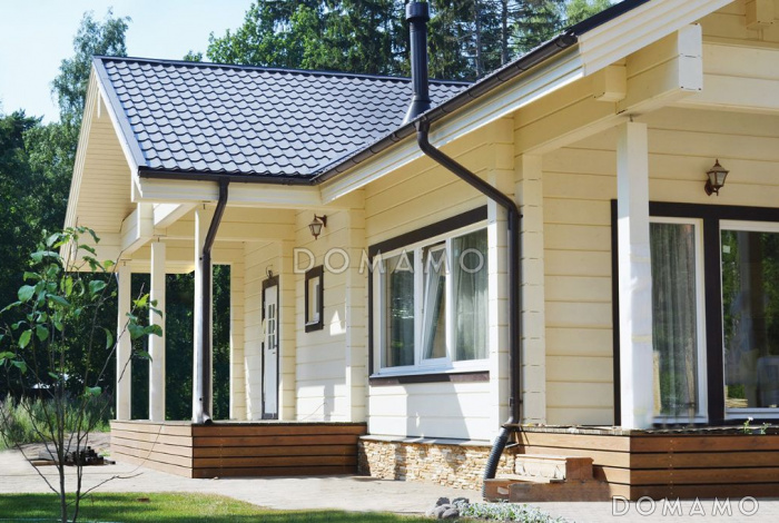 Проект функционального одноэтажного дома из клееного бруса