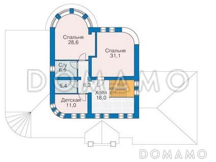 Проект большого дома с гаражом на две машины / План 2 этажа