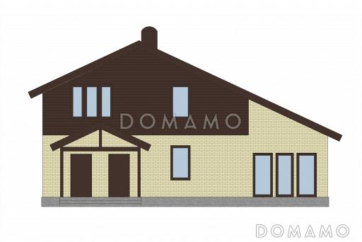 Проект кирпичного дома с сауной на первом этаже / Фасад 3