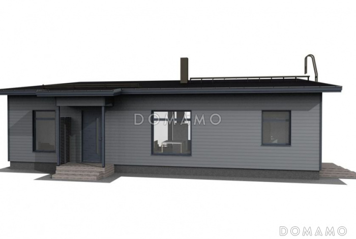 Проект экономичного каркасного дома с односкатной крышей