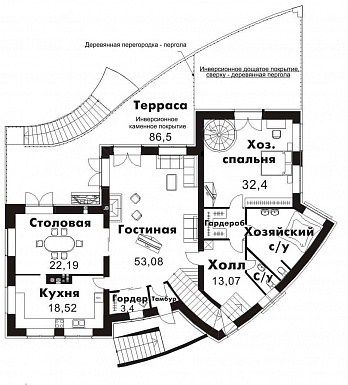 Элегантный дом в современном стиле / План 1 этажа
