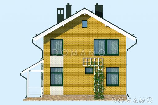 Проект двухэтажного дома с террасой при гостиной / Фасад 3