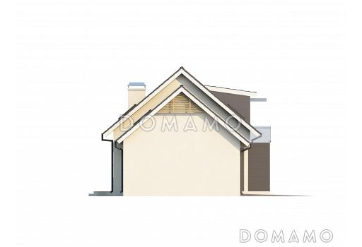 Проект одноэтажного мансардного дома из кирпича с гаражом, для двух семей на разных уровнях / Фасад 3