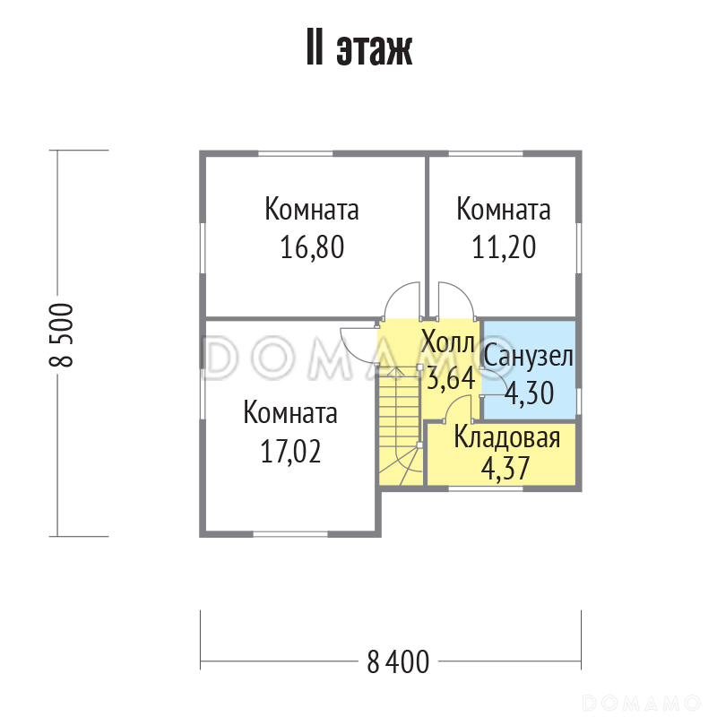 Проект дома из бруса с идеальной планировкой / План мансардного этажа