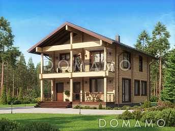 Проект двухэтажного дома из бруса с тремя спальнями