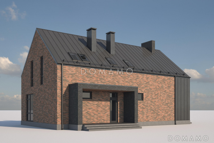 Проект дома в стиле барнхаус со вторым светом и лаунж-зоной наверху