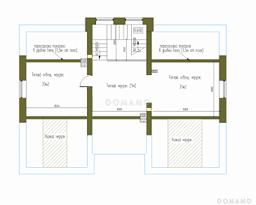 Проект особняка в стиле Тюдор по технологии ЛСТК / План мансардного этажа