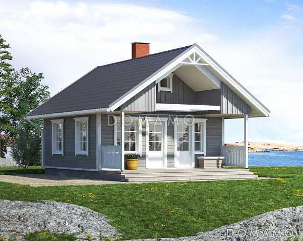 Проект каркасной сауны с мансардой