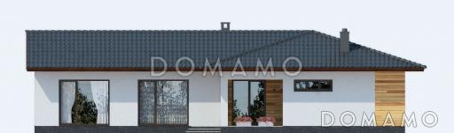 Проект одноэтажного дома с двумя спальными комнатами и небольшой сауной / Фасад 2