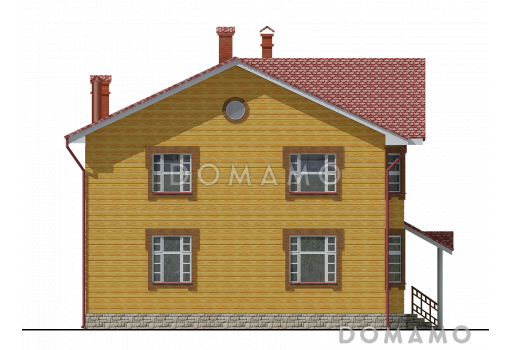 Двухэтажный дом с двумя эркерами / Фасад 3